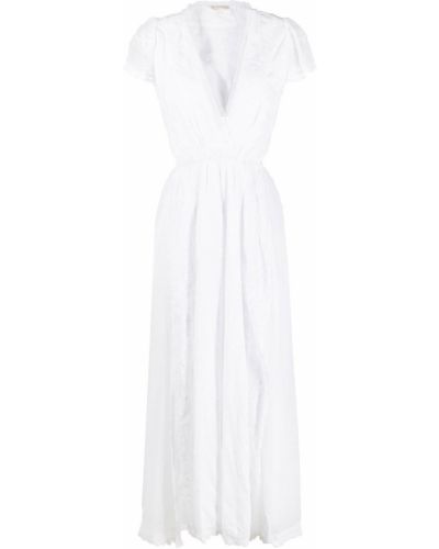 Βαμβακερή μάξι φόρεμα Loveshackfancy λευκό
