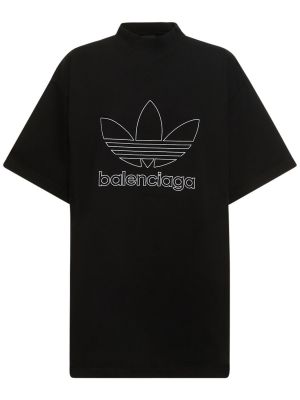 Oversized bavlněné tričko Balenciaga černé