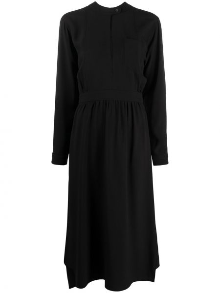 Vestido midi con botones Prada negro