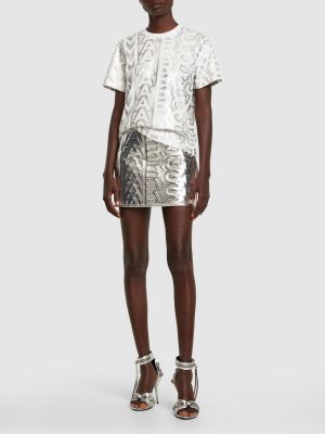 Δερμάτινη φούστα Marc Jacobs ασημί