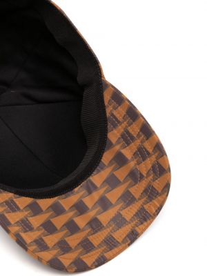 Raštuotas medvilninis kepurė su snapeliu Bally ruda
