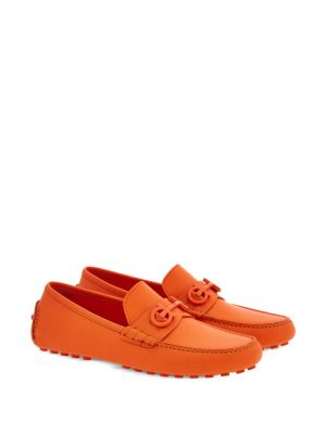 Kožené loafers Ferragamo oranžové