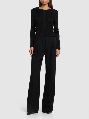 Pantalon en laine large Ralph Lauren Collection noir