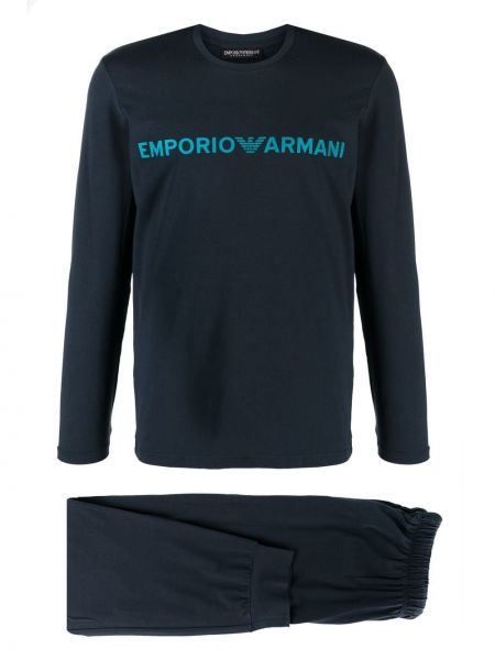 Trykt pyjamas Emporio Armani blå