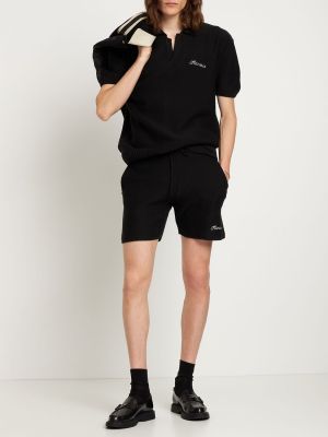 Shorts en coton en tricot Flâneur noir