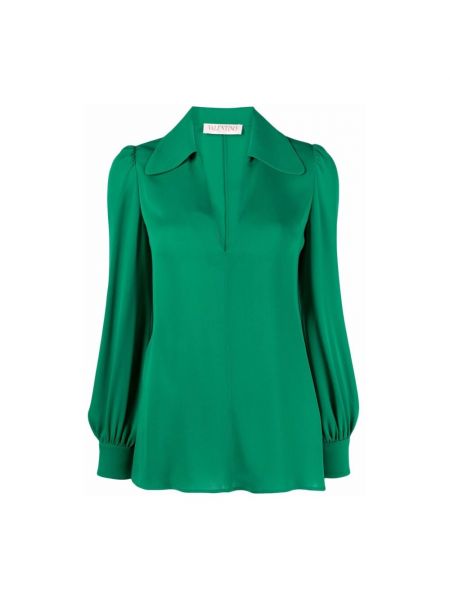 Bluzka z jedwabiu Valentino, zielony