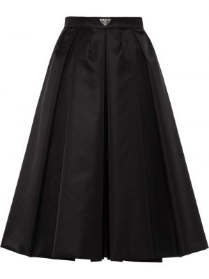 Nylonowa spódnica midi Prada czarna