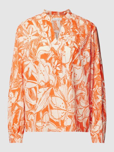 Bluzka bawełniana Marc O'polo pomarańczowa