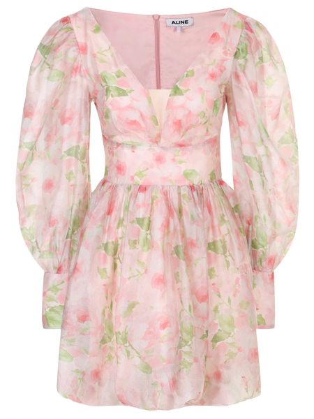 Коктейльное платье с принтом Aline розовое