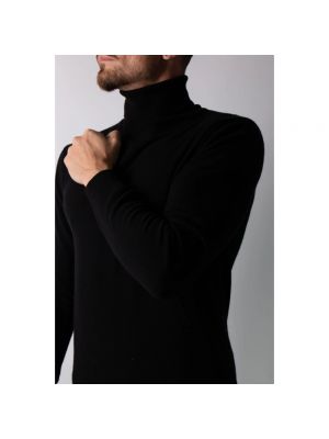 Jersey cuello alto de cachemir con cuello alto de tela jersey Daniele Fiesoli negro