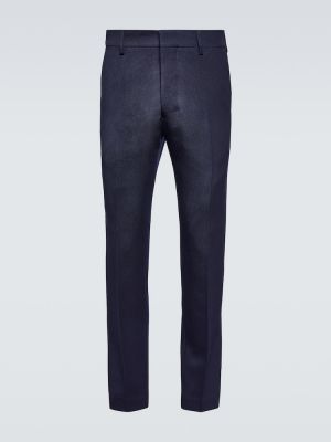 Pantaloni dritti di lana Ami Paris blu