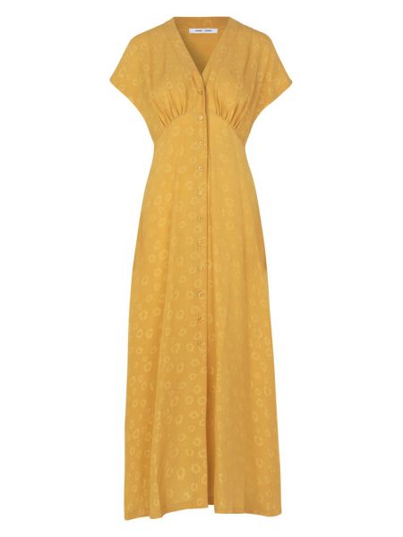 Sukienka długa Samsoe Samsoe żółta