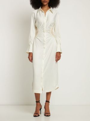 Jedwabna sukienka midi Jonathan Simkhai biała