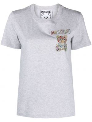 Bavlnené tričko Moschino sivá