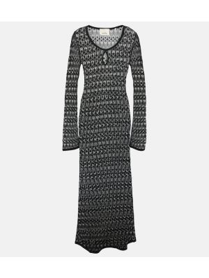 Βαμβακερή μάξι φόρεμα Isabel Marant μαύρο