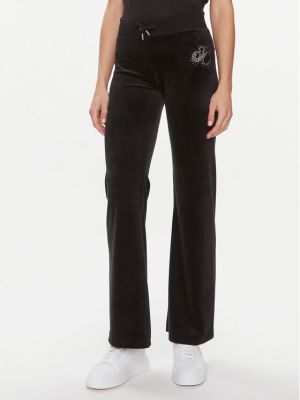 Velurové sportovní kalhoty Juicy Couture černé