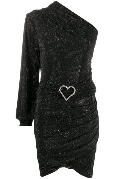 Křišťálové koktejlové šaty se srdcovým vzorem Philipp Plein černé