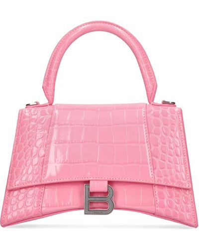 Bolso clutch de cuero Balenciaga rosa