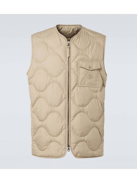 Quiltad väst i dun Moncler beige