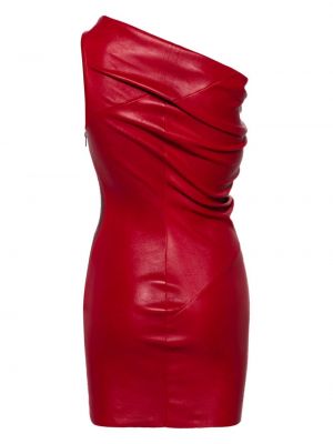 Iš natūralios odos suknele kokteiline Rick Owens raudona