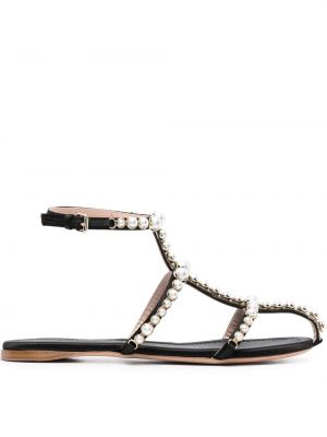 Sandale mit perlen Giambattista Valli schwarz