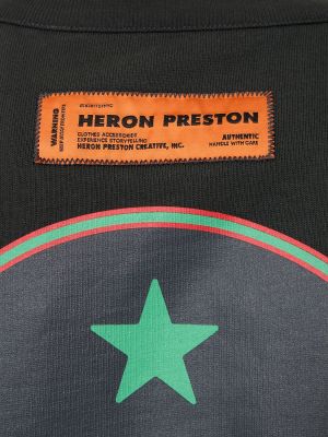 Džerzej bavlnené tričko s potlačou Heron Preston čierna