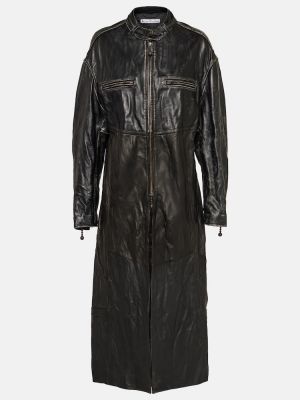 Kožený kabát Acne Studios čierna