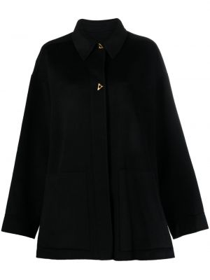 Vlnený kabát Aeron čierna