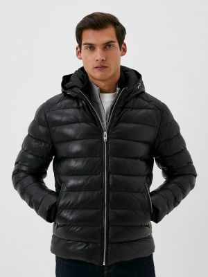 Утепленная кожаная куртка Urban Fashion For Men черная