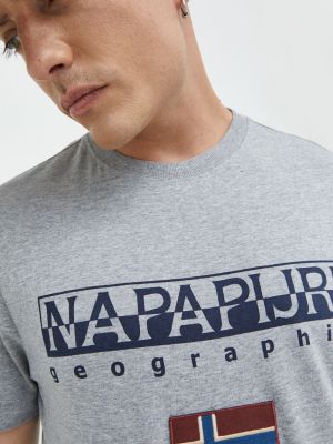 Majica jednobojna kratki rukavi Napapijri siva