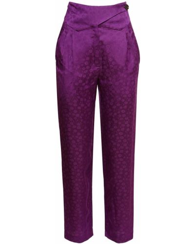 Viskózové kalhoty Blazé Milano fialové