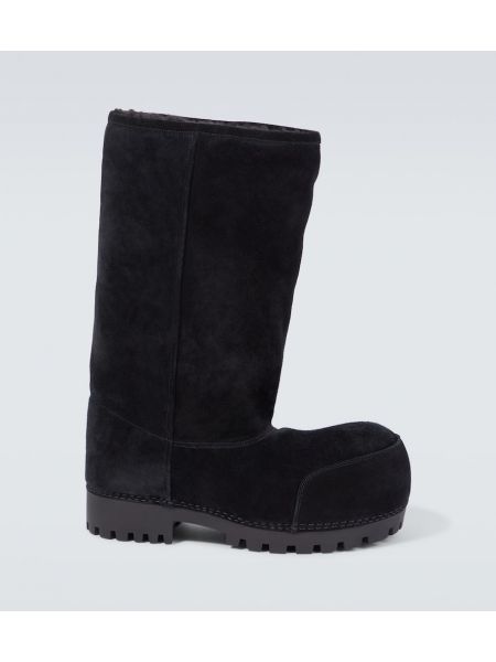 Wildleder pelz stiefelette Balenciaga schwarz