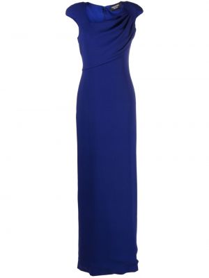 Drapované hedvábné večerní šaty Tom Ford modré