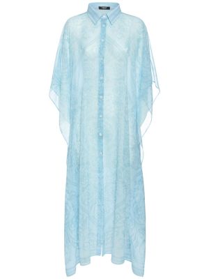 Sukienka długa szyfonowa z nadrukiem Versace