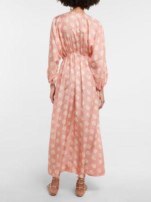 Rochie midi de mătase Eres roz