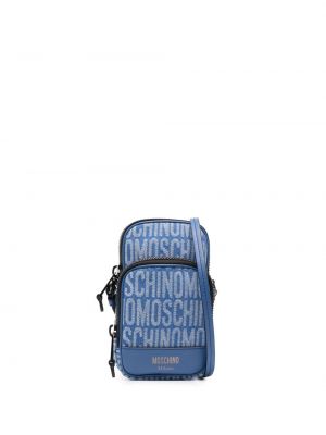 Жакардови чанта през рамо Moschino синьо
