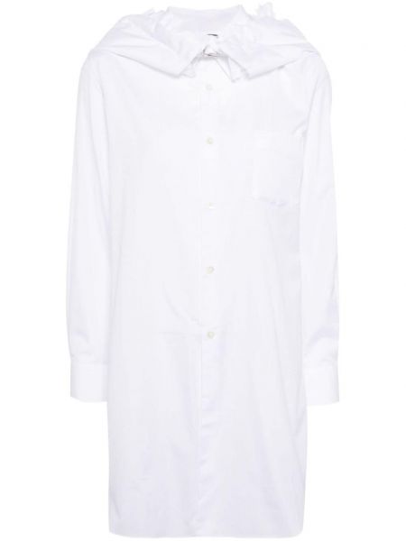 Koszula bawełniana z kapturem Comme Des Garcons biała