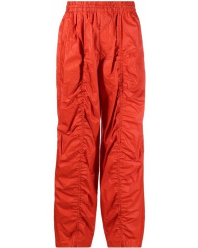 Spodnie z wysokim stanem bawełniane Isabel Marant - pomarańczowy