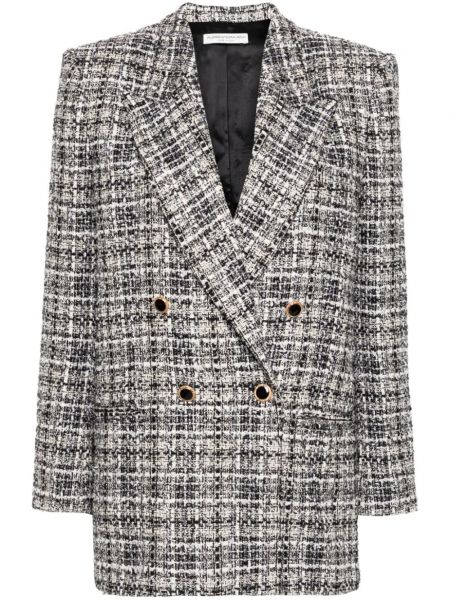 Tweed dobbeltradet blazer Alessandra Rich hvid