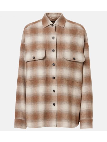 Ternet lang top i flannel Loro Piana brun