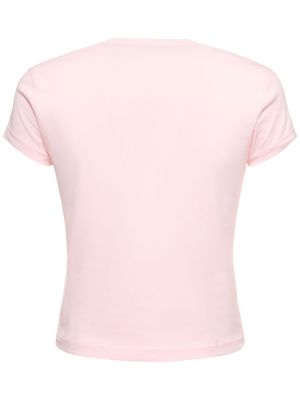 Camiseta de algodón de tela jersey Acne Studios rosa