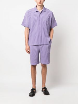 Chemise avec manches courtes plissée Homme Plissé Issey Miyake violet