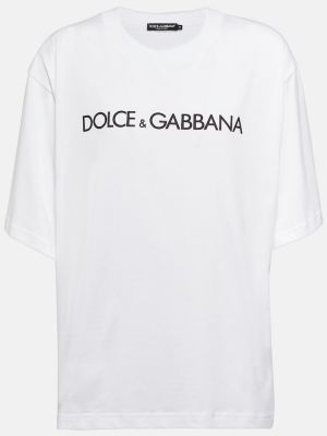 Pamučna majica od jersey Dolce&gabbana bijela
