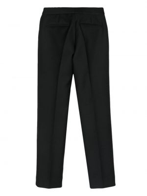Vlněné rovné kalhoty Christian Dior černé