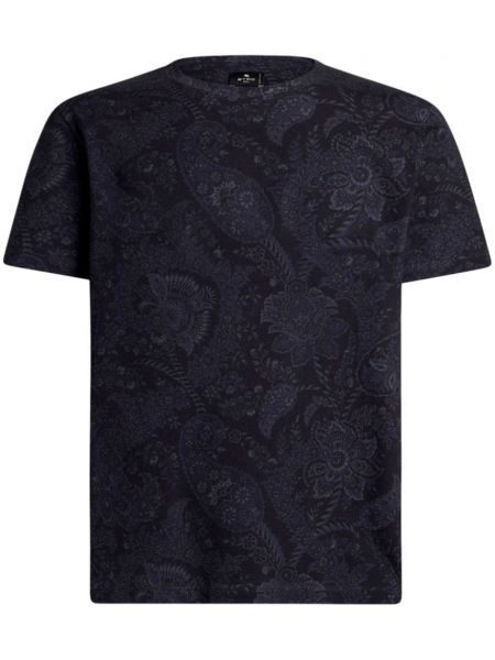 Džerzej tričko s potlačou s paisley vzorom Etro modrá