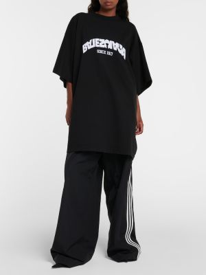 Oversized βαμβακερή μπλούζα από ζέρσεϋ Balenciaga μαύρο