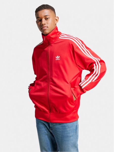 Voľná priliehavá mikina Adidas červená