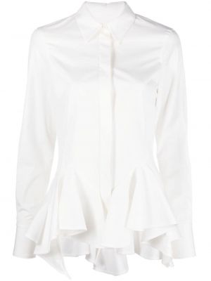 Βαμβακερό μακρύ πουκάμισο πέπλουμ Givenchy λευκό
