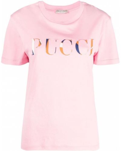Camiseta con estampado Emilio Pucci rosa