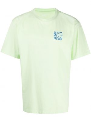 Памучна тениска с принт Paccbet зелено